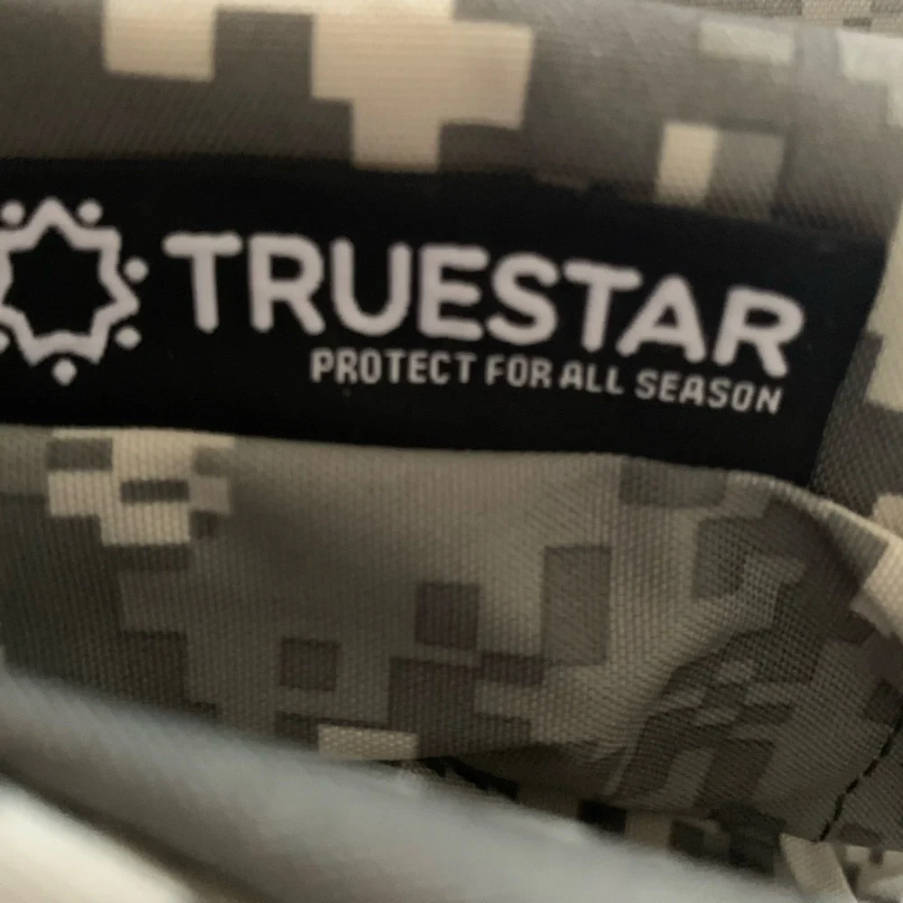 TRUSTAR Large Gray Camo BBQ Grill Cover with Clips & Drawstring Cord Locks